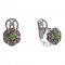 BG earring circular -  994-R7 - Metal: Silver 925 - ruthenium, Stone: Garnet