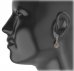 BG oval earring 298-84 - Metal: Silver 925 - rhodium, Stone: Moldavit and garnet