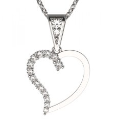 BG zlatý přívěšek srdíčko 1253 Bílé zlato - 585 Diamant