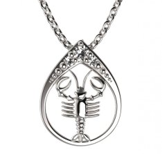 BeKid dětský zlatý přívěsek 047 rak Bílé zlato - 585 Diamant