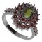 BG ring 001-Z oval - Metal: Silver 925 - rhodium, Stone: Garnet