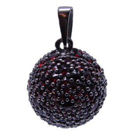 BG přívěs vsazený český granát  460 Stříbro 925 - ruthenium (30-90dní) Granát