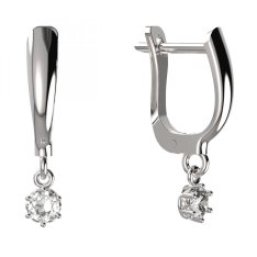 BG zlaté náušnice 1293 Bílé zlato - 585 Diamant