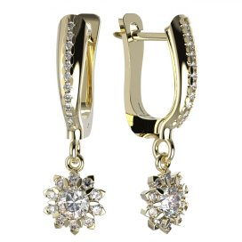 BG zlaté diamantové náušnice 987 Žluté zlato - 585 Diamant lab-grown