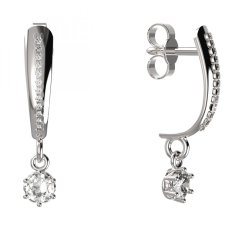 BG zlaté náušnice 1293 Bílé zlato - 585 Diamant