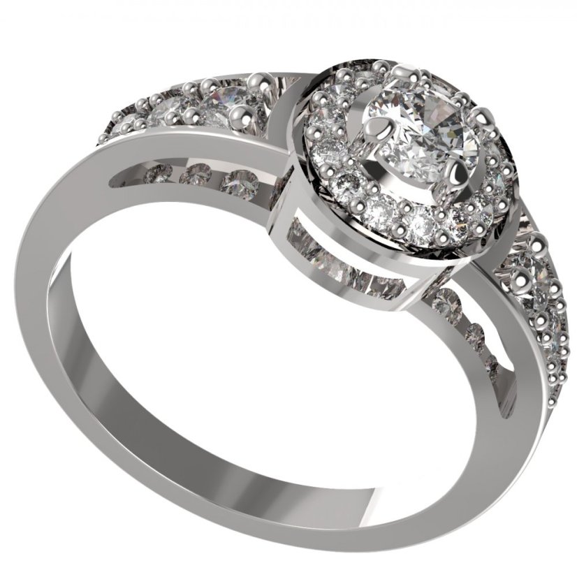 Zlatý prsten s lab-grown diamantem, bílé zlato 585 – 651