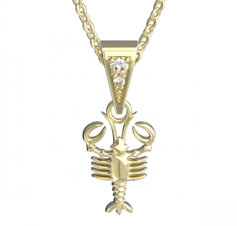 BG zlatý přívěšek Rak 040 Žluté zlato - 585 Diamant