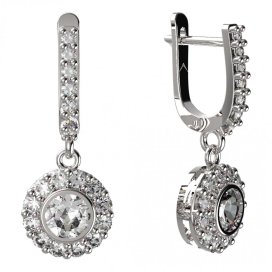 BG zlaté diamantové náušnice -  744 Bílé zlato - 585 Diamant lab-grown
