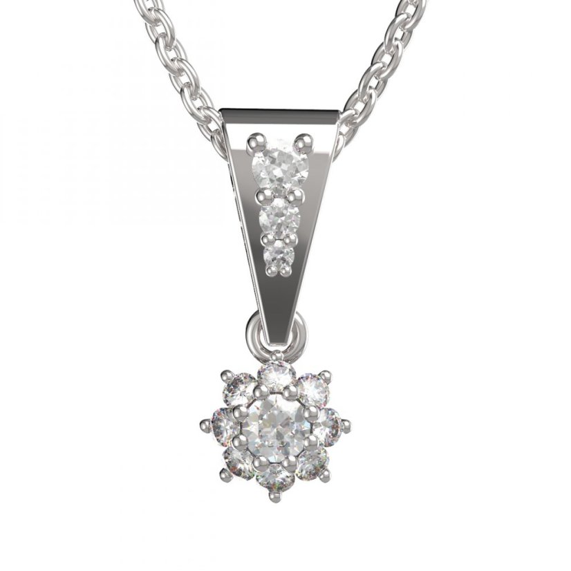 Zlatý přívěsek s diamantem, bílé zlato 585 – 886 (ZD448862)