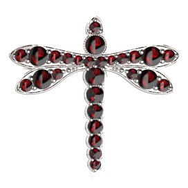 BG brož 347 Stříbro 925 - rhodium Granát