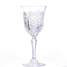 set of two crystal hand cut wine glasses Šafránek 619 ORQQI0097