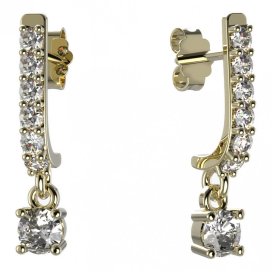 BG zlaté náušnice 725 Žluté zlato - 585 Diamant