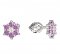 BeKid, Gold kids earrings -109 - Switching on: Puzeta, Metal: White gold 585, Stone: Pink cubic zircon