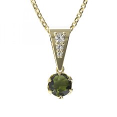 BG vltavín přívěšek 872 Žluté zlato - 585 Vltavín a diamant
