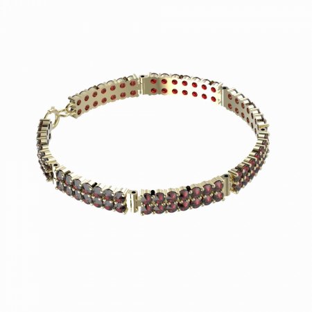 BG bracelet 041 - Metal: White gold 585, Stone: Garnet