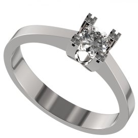 BG zlatý diamantový prstýnek 763 Bílé zlato - 585 Diamant lab-grown