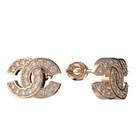 BG zlaté náušnice polokruh 1372 Růžové zlato 585 (30-90dní) Bílý kubický zirkon