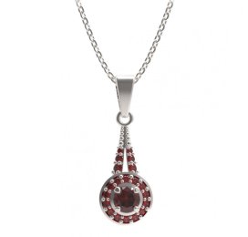 BG přívěs kruhového tvaru 541-G Stříbro 925 - rhodium Granát