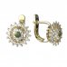 BG earring circular  moldavit 970 - Switching on: Puzeta, Metal: Yellow gold 585, Stone: Moldavite and cubic zirconium