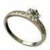 BG vltavínový prsten 879E - Kov: Bílé zlato 585, Kámen: Vltavín a  kubický zirkon