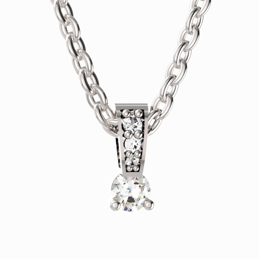 BG zlatý přívěšek  747 Bílé zlato - 585 Diamant