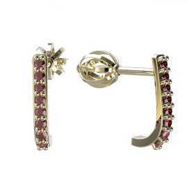 BG náušnice s českým granátem  91 Žluté zlato - 585 Granát