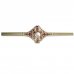 BG brooch 537K - Metal: White gold 585, Stone: Garnet and pearl