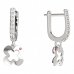 BeKid, Gold kids earrings -849 - Switching on: English, Metal: White gold 585, Stone: Red cubic zircon