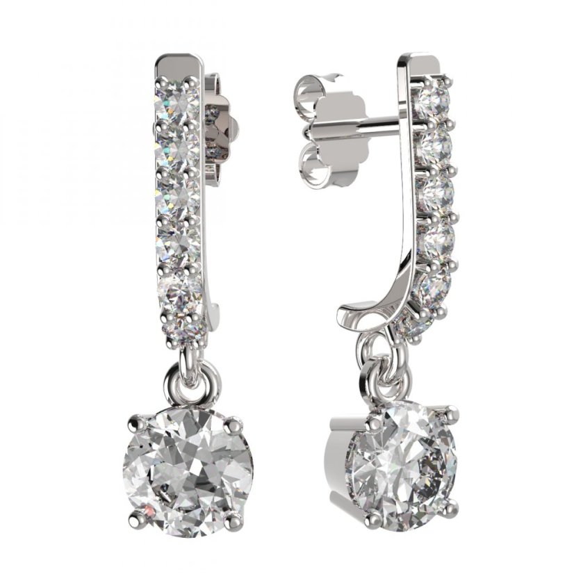 BG zlaté náušnice 727 Bílé zlato - 585 Diamant