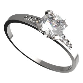 BG zlatý prstýnek 558 J Bílé zlato - 585 Diamant