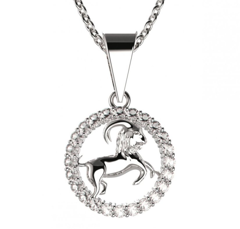 BG zlatý přívěšek Kozoroh 052 Bílé zlato - 585 Diamant