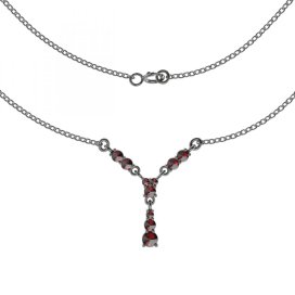 BG náhrdelník 033 Stříbro 925 - ruthenium (30-90dní) Granát