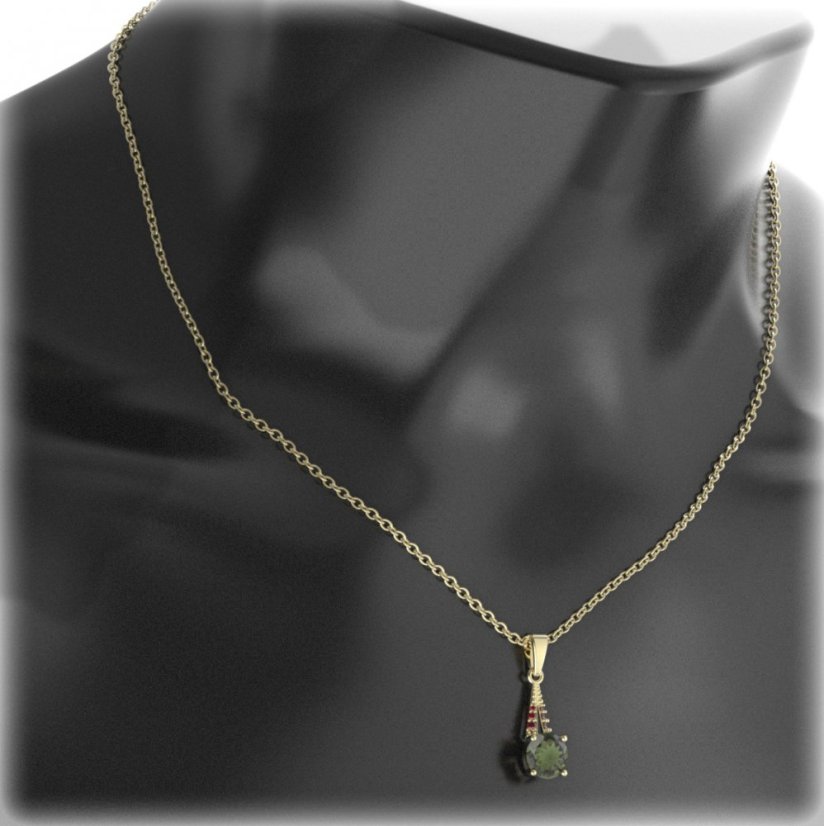 BG přívěs kruhového tvaru 474-G Stříbro 925 - rhodium Granát