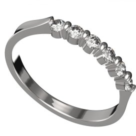 BG zlatý prstýnek 1489 /zásnubní-snubní/ Bílé zlato - 585 Diamant