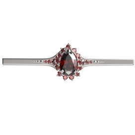 BG brož 505K Stříbro 925 - rhodium Granát
