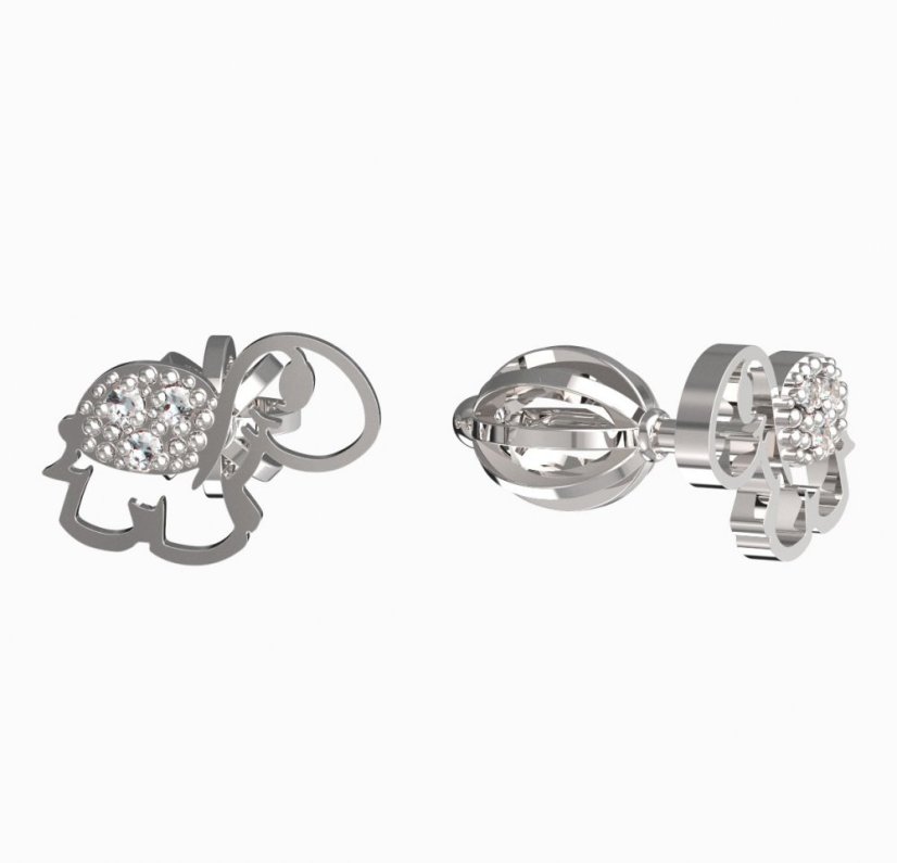 BeKid dětské náušnice želvička 1187 Bílé zlato - 585 Diamant