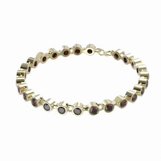 BG náramek přírodní broušený granát   738 Žluté zlato - 585 Vltavín