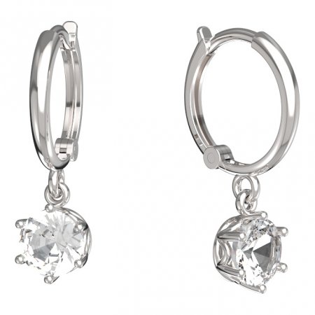 BeKid, Gold kids earrings -1295 - Switching on: Circles 12 mm, Metal: White gold 585, Stone: Diamond