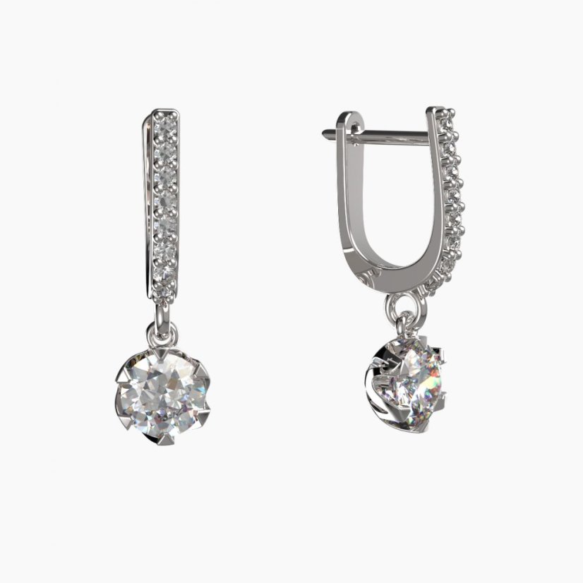 BeKid dětské náušnice 872 Bílé zlato - 585 Diamant