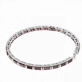 BG náramek 535 Stříbro 925 - rhodium Granát