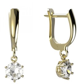 BG zlaté náušnice 1295 Žluté zlato - 585 Diamant