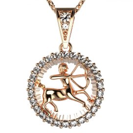 BG zlatý diamantový přívěšek Střelec 045 Růžové zlato 585 (30-90dní) Diamant lab-grown