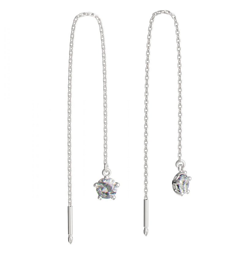 BeKid dětské náušnice 874 Bílé zlato - 585 Diamant