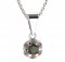 BG pendant circular 994-0 - Metal: Silver 925 - rhodium, Stone: Garnet