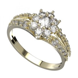 BG zlatý diamantový prstýnek 627G Žluté zlato - 585 Diamant lab-grown