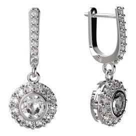 BG zlaté diamantové náušnice -  744 Bílé zlato - 585 Diamant lab-grown