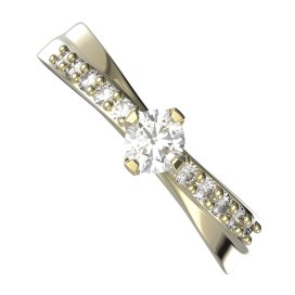 BG prstýnek 1450 /zásnubní-snubní/ Žluté zlato - 585 Diamant