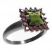 BG prsten s čtvercovým kamenem 499-I - Kov: Stříbro 925 - rhodium, Kámen: Granát