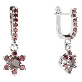 BG náušnice 978 Stříbro 925 - rhodium Granát