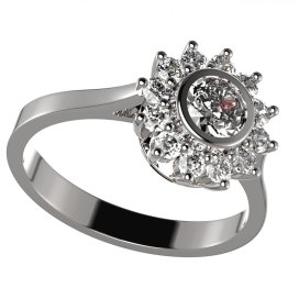 BG zlatý diamantový prstýnek 752 Bílé zlato - 585 Diamant lab-grown